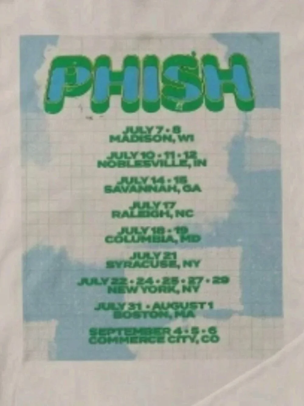 Phish Summer Tour 26 Vintage Jam Band Cream T-Shirt
